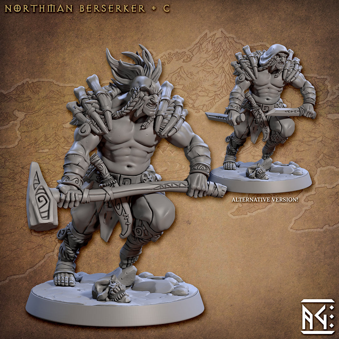 Berserker - Tabletop  miniature - Fantasy - 32mm - D&D  Resin Miniature - Artisan Guild