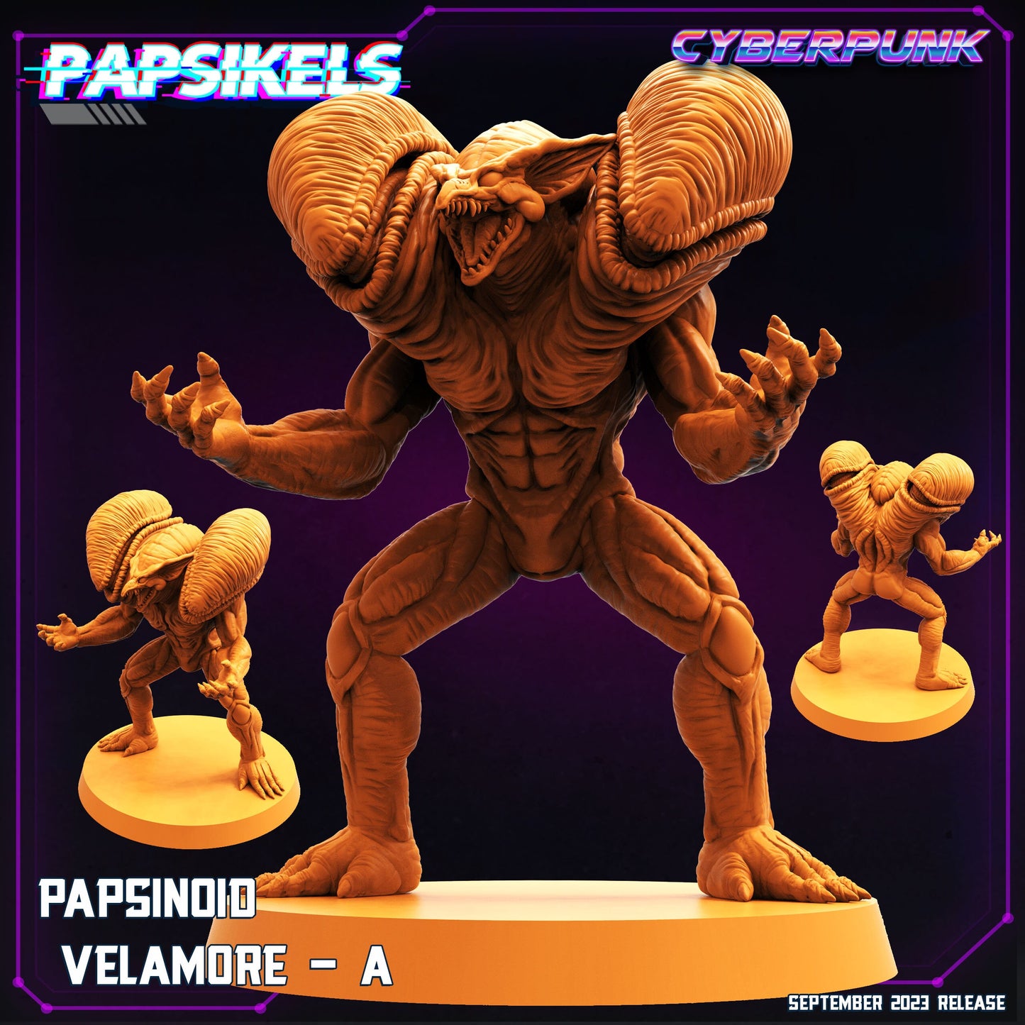 Papsinoid Velamore - Resin Miniature - Tabletop miniature - Fantasy Miniature - 32mm - D&D - Sci-fi Miniature - Papsikel