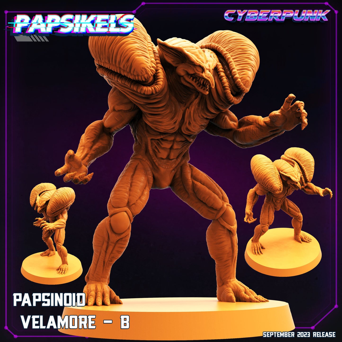Papsinoid Velamore - Resin Miniature - Tabletop miniature - Fantasy Miniature - 32mm - D&D - Sci-fi Miniature - Papsikel