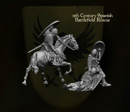 Spanish Rescue scene - Resin Miniature - Tabletop miniature - Medieval Miniature