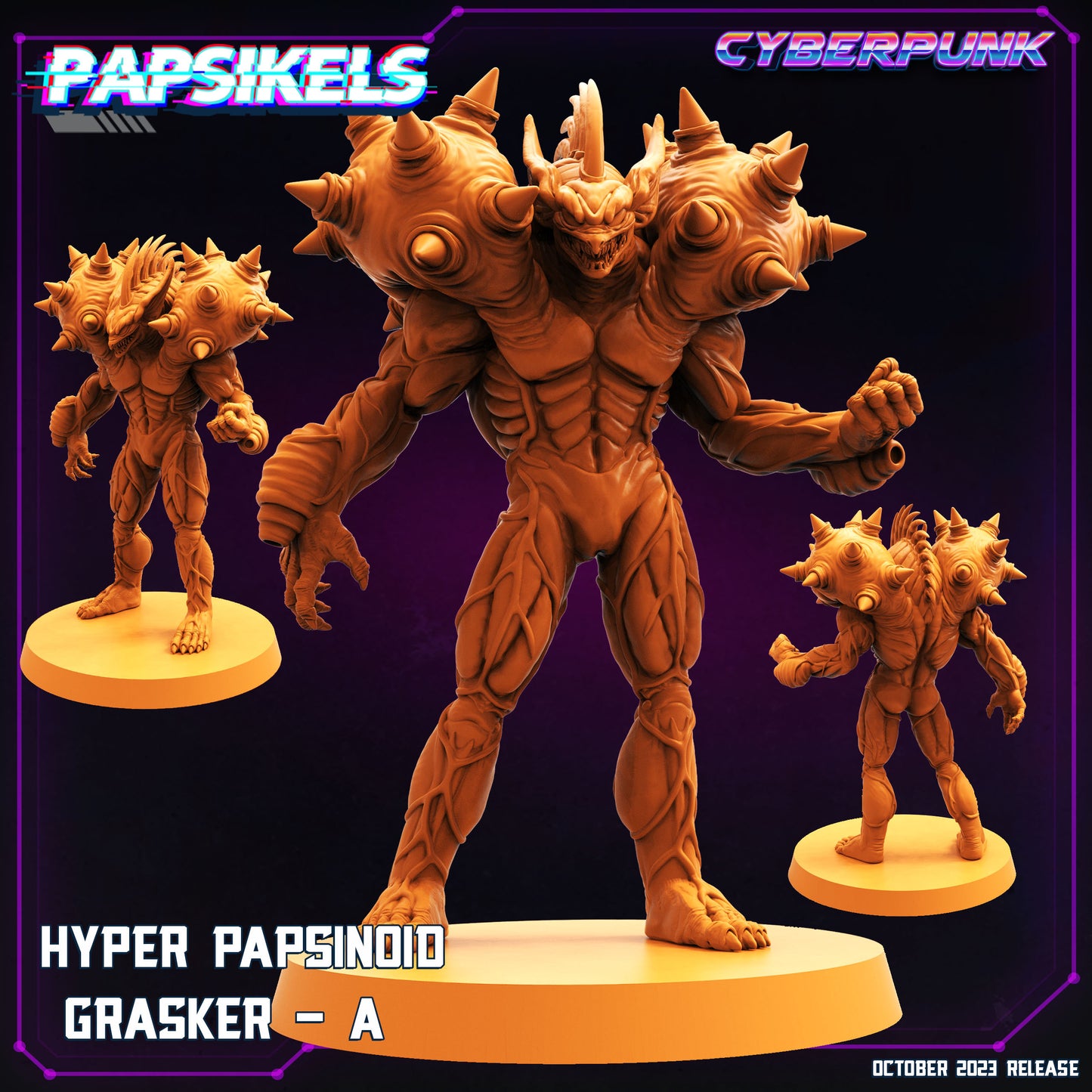 Hyper papsinoid Grasker -  Resin Miniature - Tabletop  miniature - Fantasy Miniature - 32mm - D&D -  Sci-fi Miniature - Papsikel