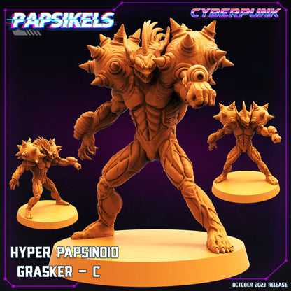 Hyper papsinoid Grasker -  Resin Miniature - Tabletop  miniature - Fantasy Miniature - 32mm - D&D -  Sci-fi Miniature - Papsikel