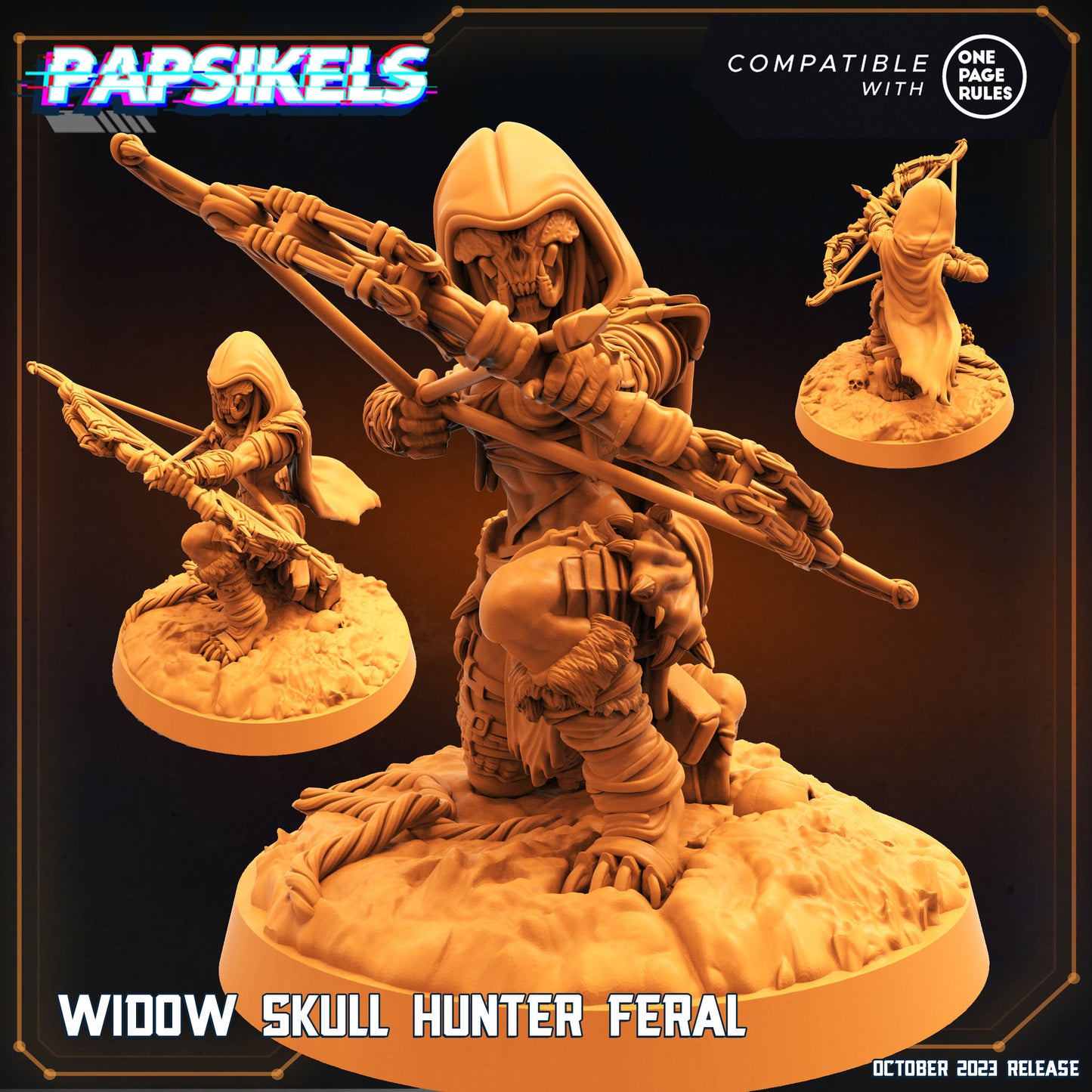 Widow Skull Hunters -  Resin Miniature - Tabletop  miniature - Fantasy Miniature - 32mm - D&D -  Sci-fi Miniature - Papsikel