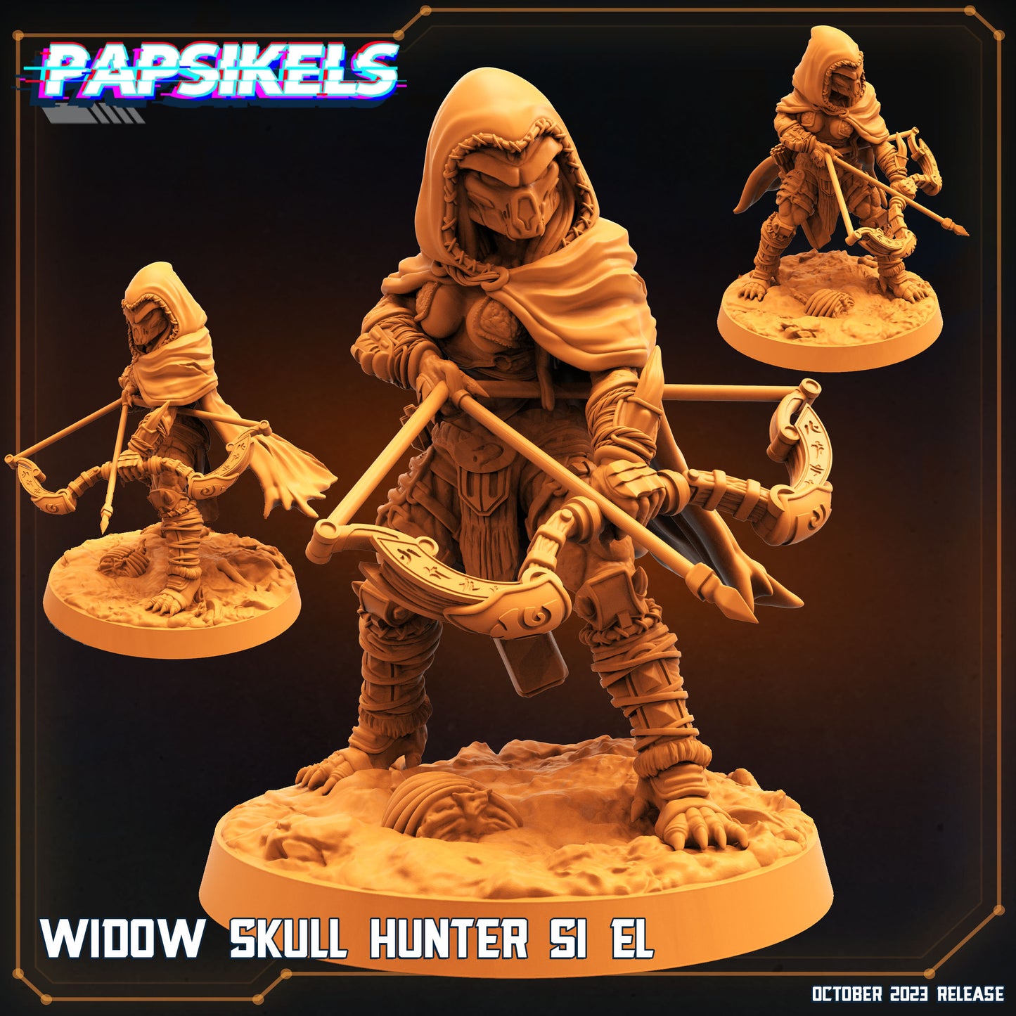 Widow Skull Hunters -  Resin Miniature - Tabletop  miniature - Fantasy Miniature - 32mm - D&D -  Sci-fi Miniature - Papsikel