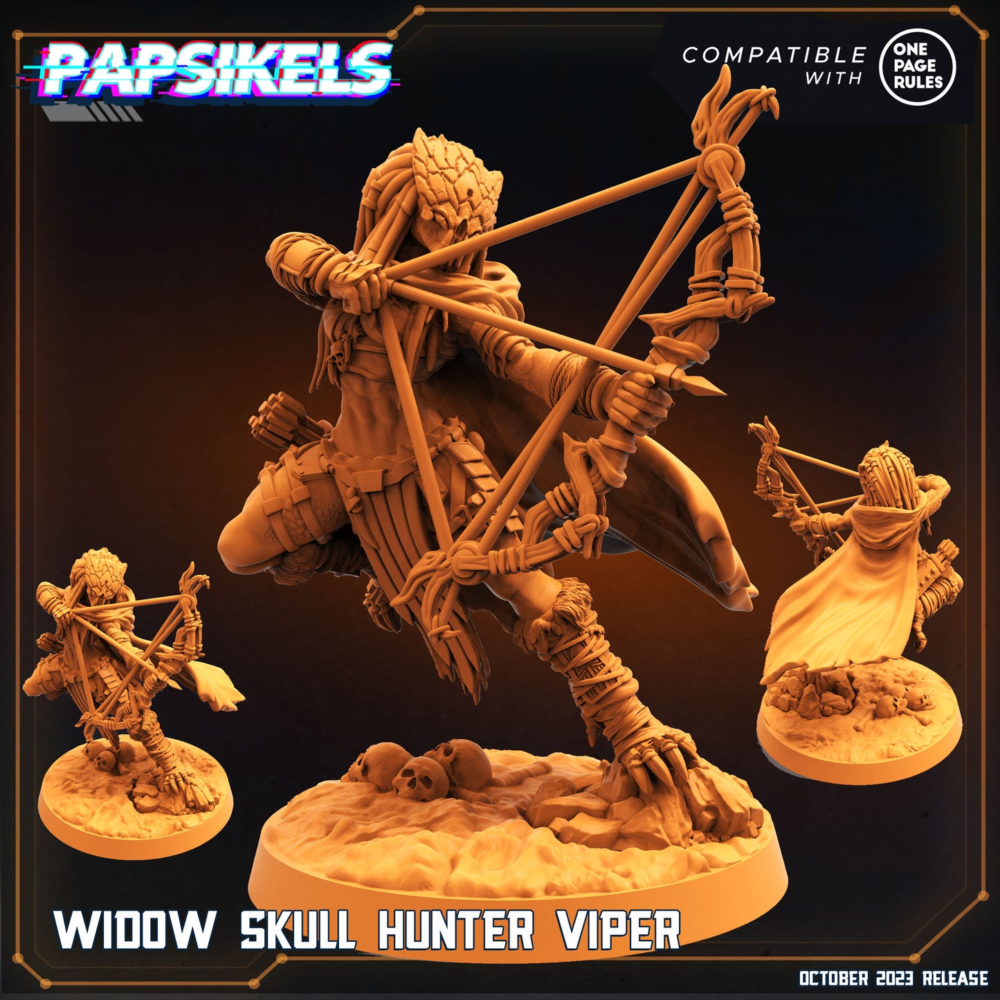 Widow Skull Hunters -  Resin Miniature - Tabletop  miniature - Fantasy Miniature - 32mm - D&D -  Sci-fi Miniature - Papsikel