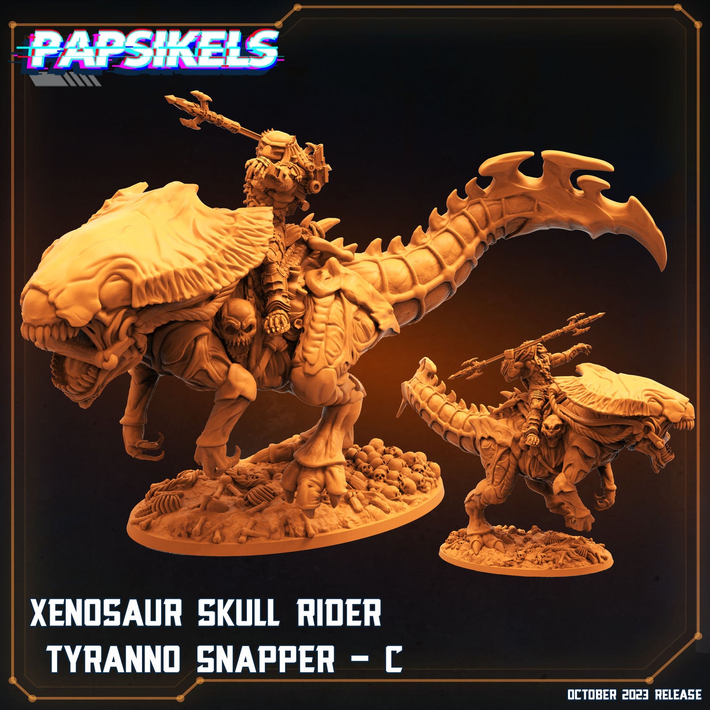 Xenosaur -  Resin Miniature - Tabletop  miniature - Fantasy Miniature - 32mm - D&D -  Sci-fi Miniature - Papsikel