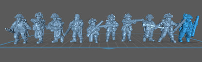 10 GB CW Rifeman Team -  Resin Miniature - Tabletop  miniature - WW2 Miniature - 28mm