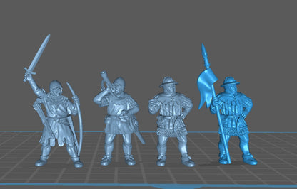 Archers command - Resin Miniature - Tabletop miniature - Medieval Miniature - 28mm