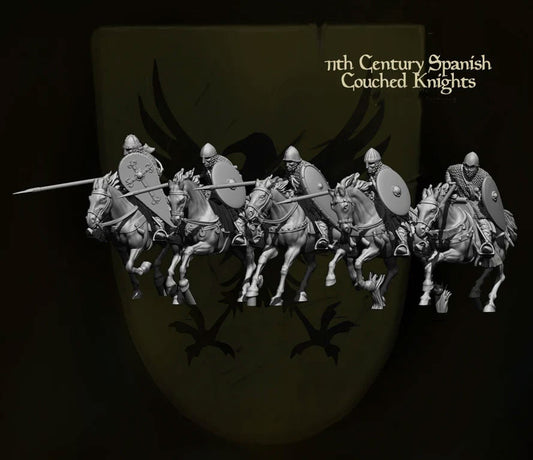 Spanish Couched Knights - Resin Miniature - Tabletop miniature - Medieval Miniature - 28mm