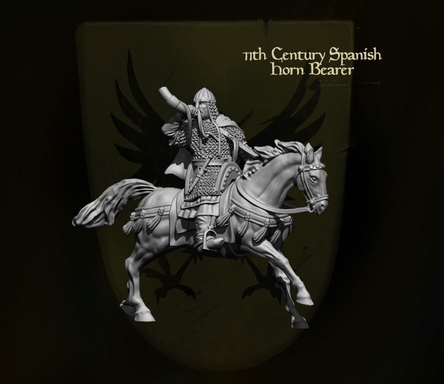 Spanish Horn Bearer - Resin Miniature - Tabletop miniature - Medieval Miniature