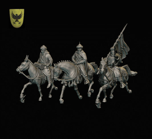 Berber Cavalry Command Group -  Resin Miniature - Tabletop  miniature - Medieval Miniature