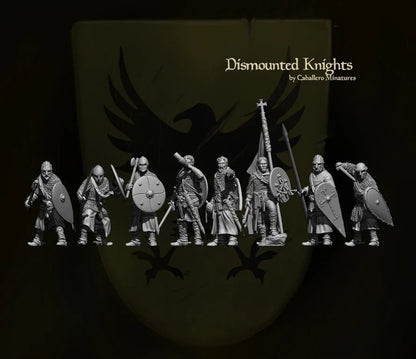 Dismounted Knights -  Resin Miniature - Tabletop  miniature - Medieval Miniature