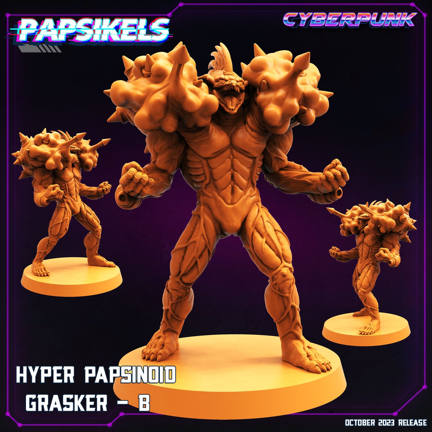 Hyper papsinoid Grasker -  Resin Miniature - Tabletop  miniature - Fantasy Miniature - 32mm - D&D -  Sci-fi Miniature - Papsikel