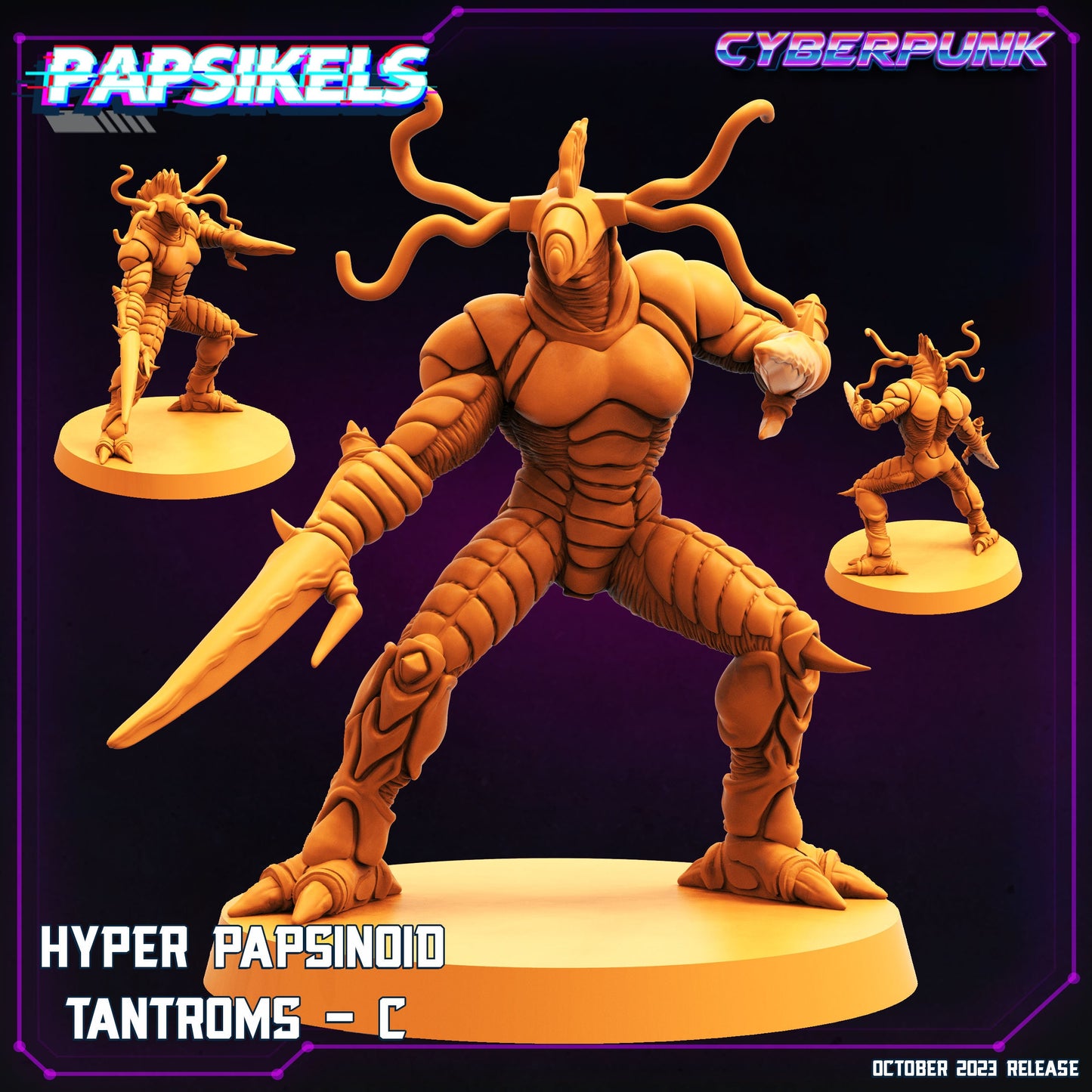 Hyper papsinoid Tantroms -  Resin Miniature - Tabletop  miniature - Fantasy Miniature - 32mm - D&D -  Sci-fi Miniature - Papsikel