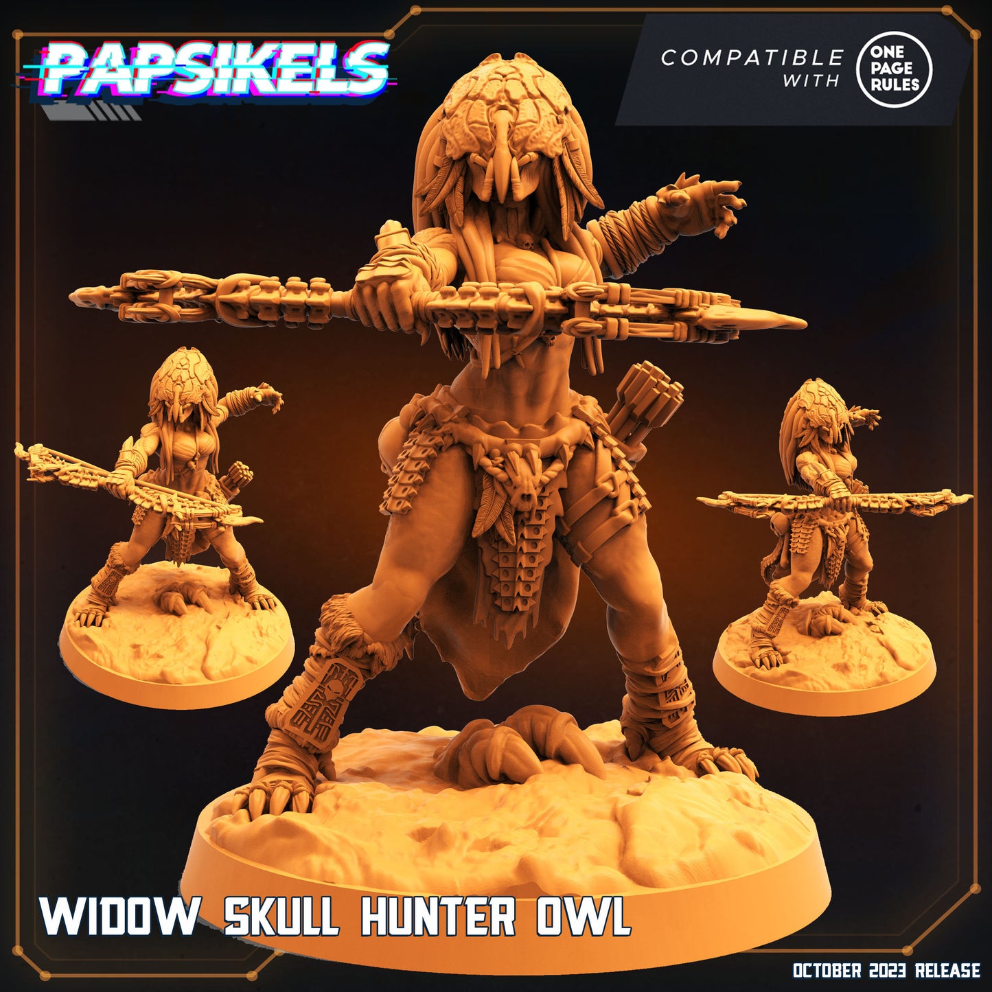 Widow Skull Hunters -  Resin Miniature - Tabletop  miniature - Fantasy Miniature - 32mm - D&D -  Sci-fi Miniature - Papsikel