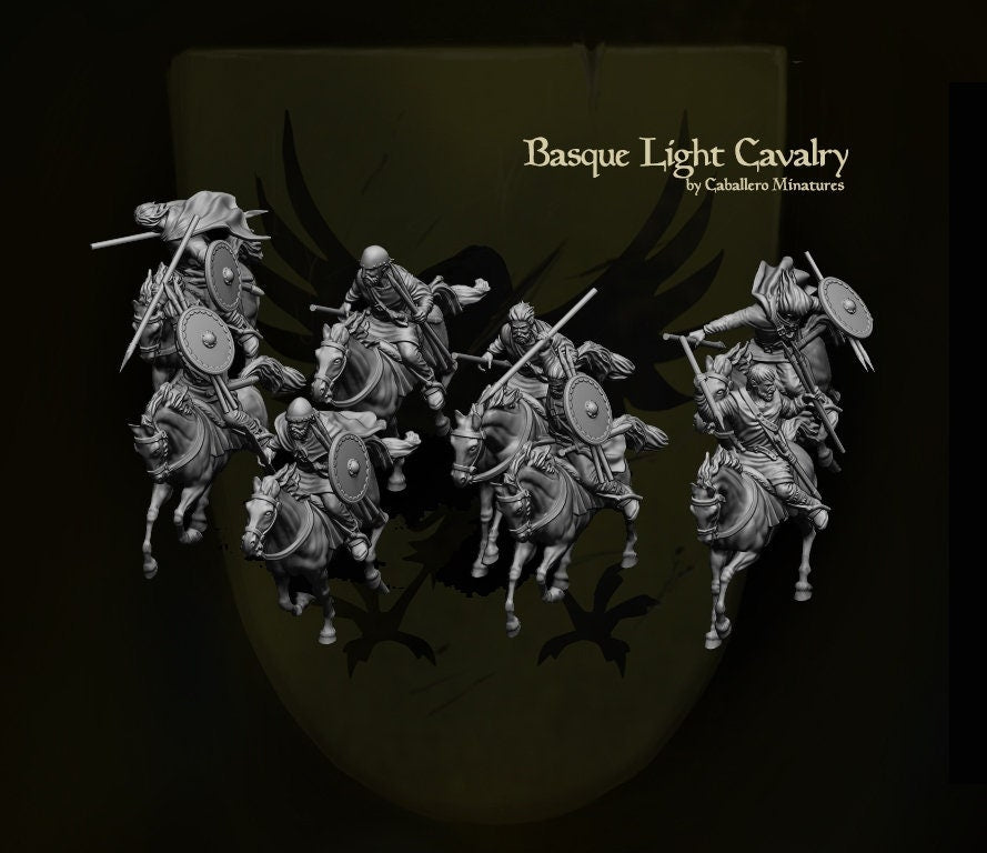 Basque Light Cavalry -  Resin Miniature - Tabletop  miniature - Medieval Miniature