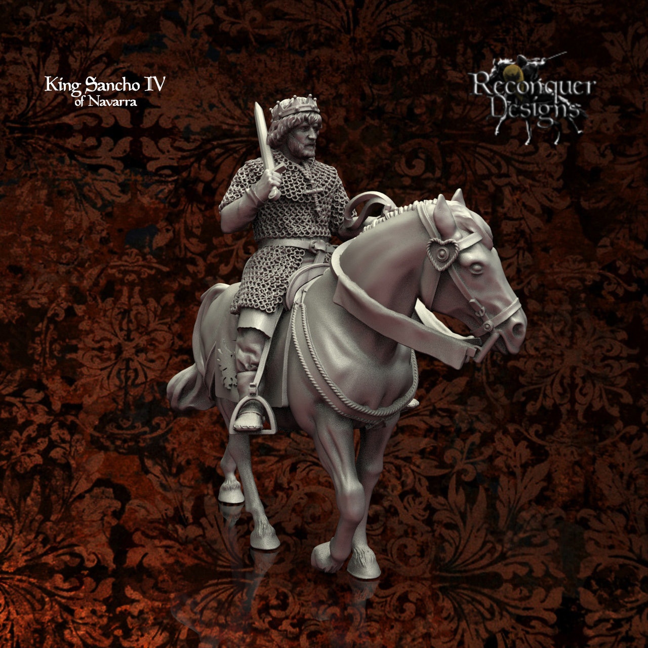 King Alfonso VI -  Resin Miniature - Tabletop  miniature - Medieval Miniature