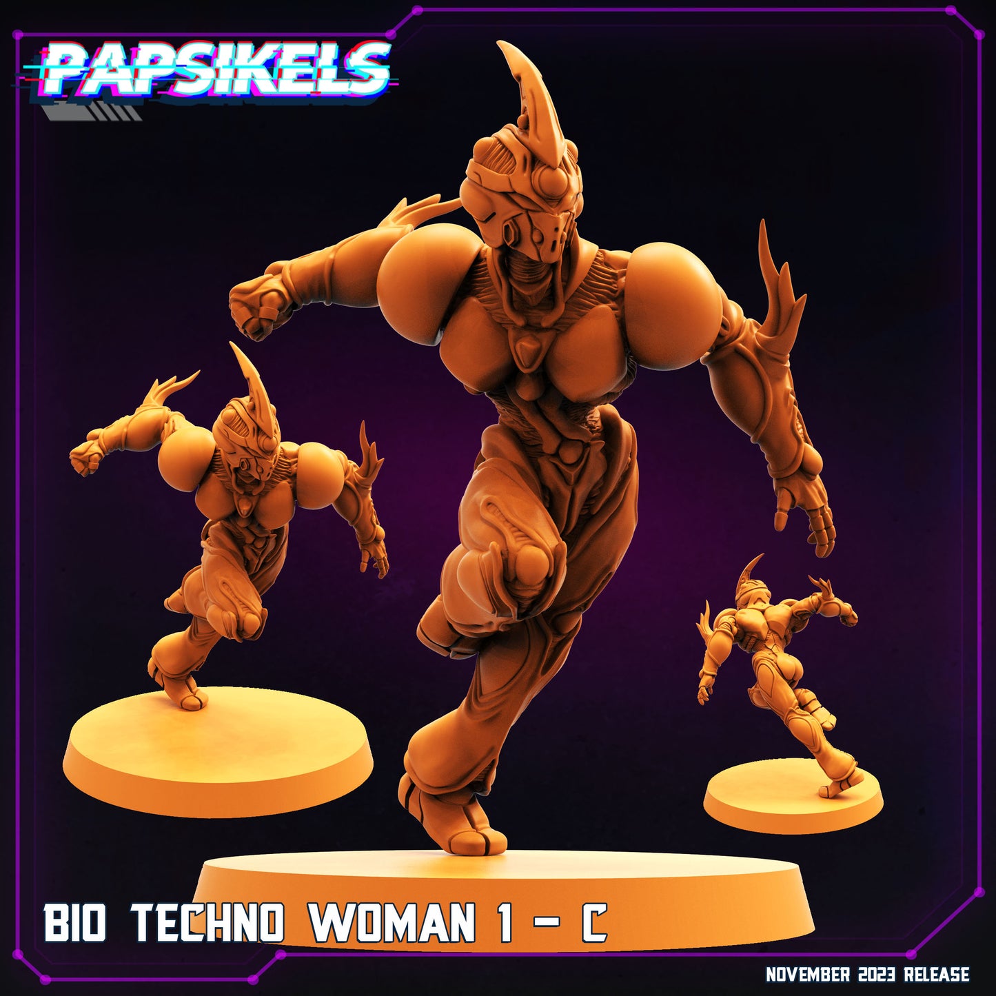 Bio Techno Woman -  Resin Miniature - Tabletop  miniature - Fantasy Miniature - 32mm - D&D -  Sci-fi Miniature - Papsikel