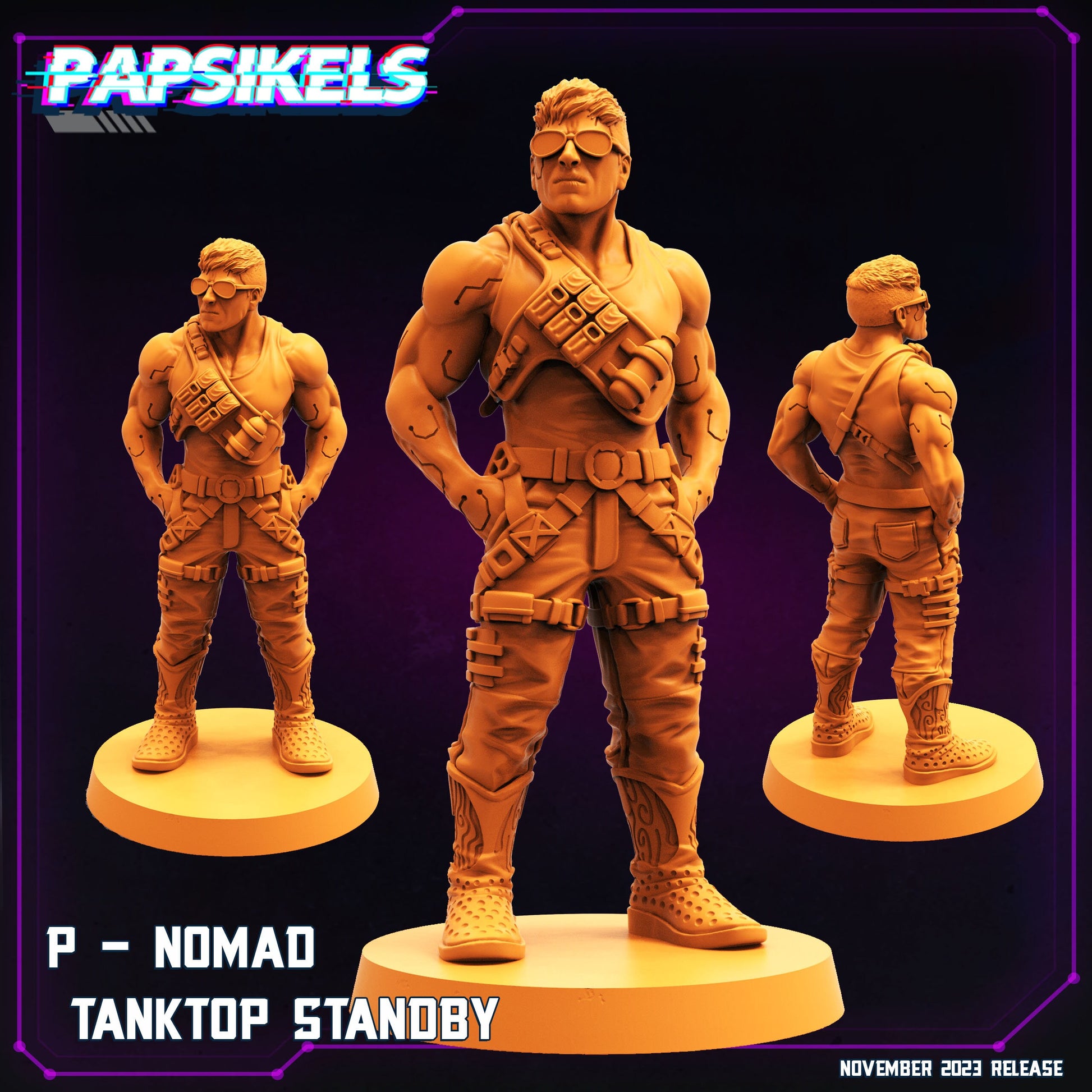 Cyberpunk Nomad Pack - Resin Miniature - Tabletop miniature - Fantasy Miniature - 32mm - D&D - Sci-fi Miniature - Papsikel