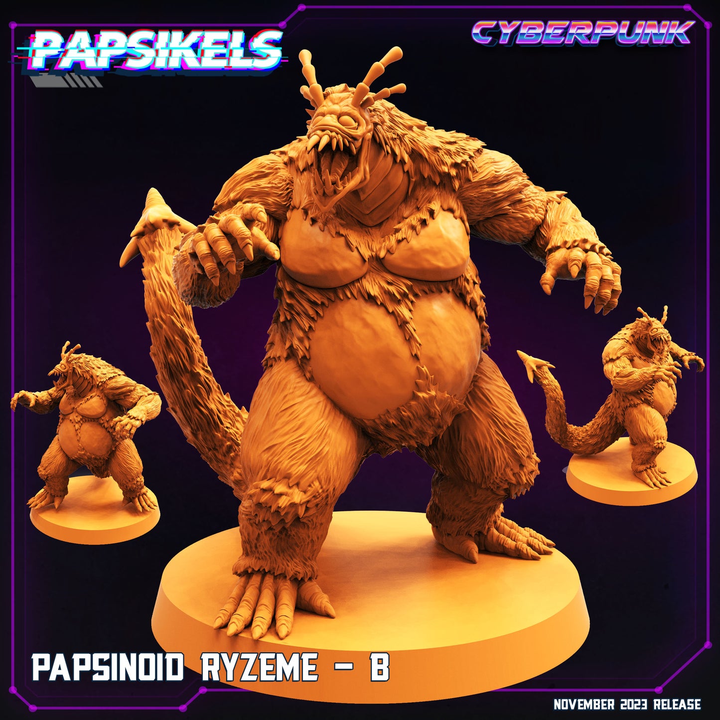 Papsinoid Ryzeme -  Resin Miniature - Tabletop  miniature - Fantasy Miniature - 32mm - D&D -  Sci-fi Miniature - Papsikel