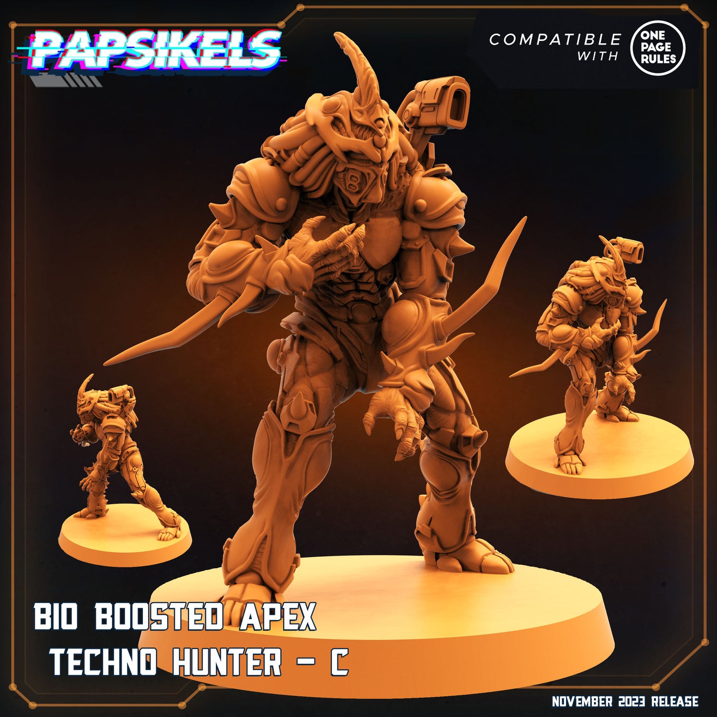 Bio Boosted Apex Techno Hunters -  Resin Miniature - Tabletop  miniature - Fantasy Miniature - 32mm - D&D -  Sci-fi Miniature - Papsikel