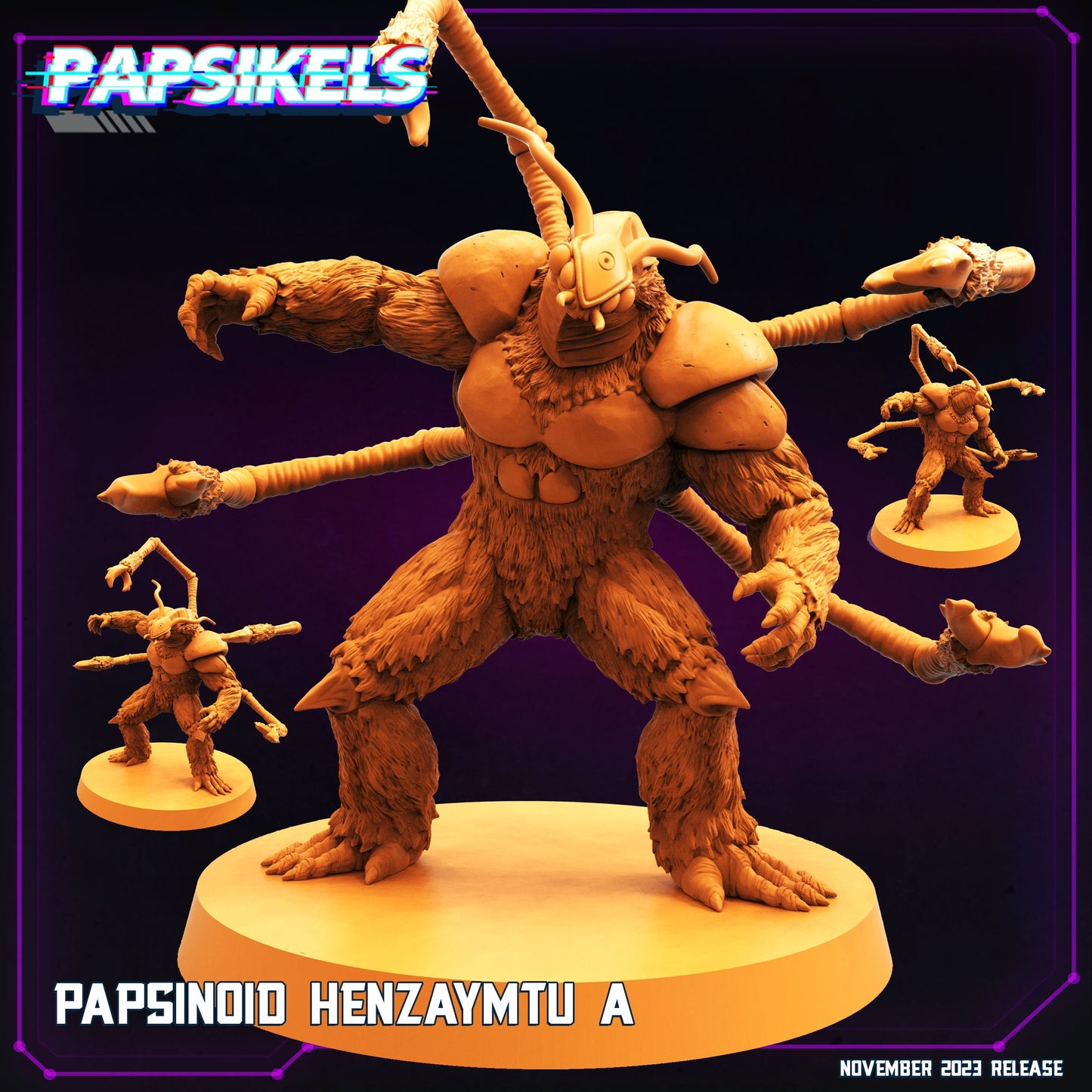 Papsinoid Henzaymtu -  Resin Miniature - Tabletop  miniature - Fantasy Miniature - 32mm - D&D -  Sci-fi Miniature - Papsikel