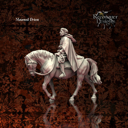 Mounted Priest - Resin Miniature - Tabletop miniature - Medieval Miniature