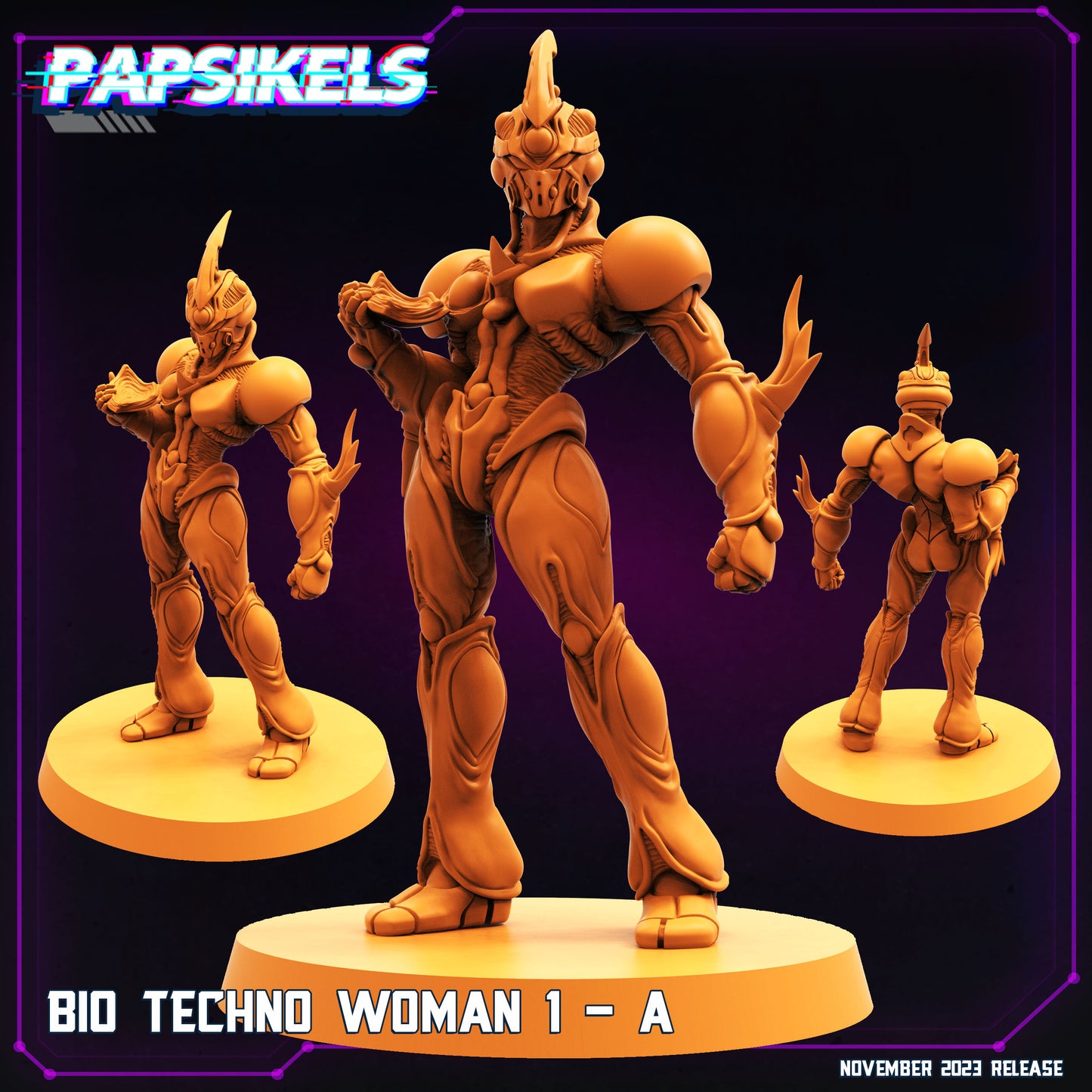 Bio Techno Woman -  Resin Miniature - Tabletop  miniature - Fantasy Miniature - 32mm - D&D -  Sci-fi Miniature - Papsikel