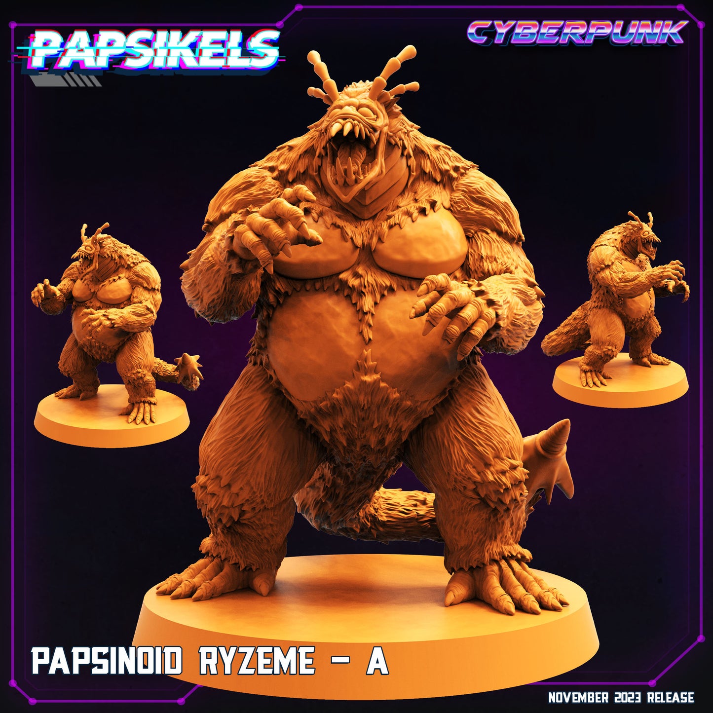 Papsinoid Ryzeme -  Resin Miniature - Tabletop  miniature - Fantasy Miniature - 32mm - D&D -  Sci-fi Miniature - Papsikel