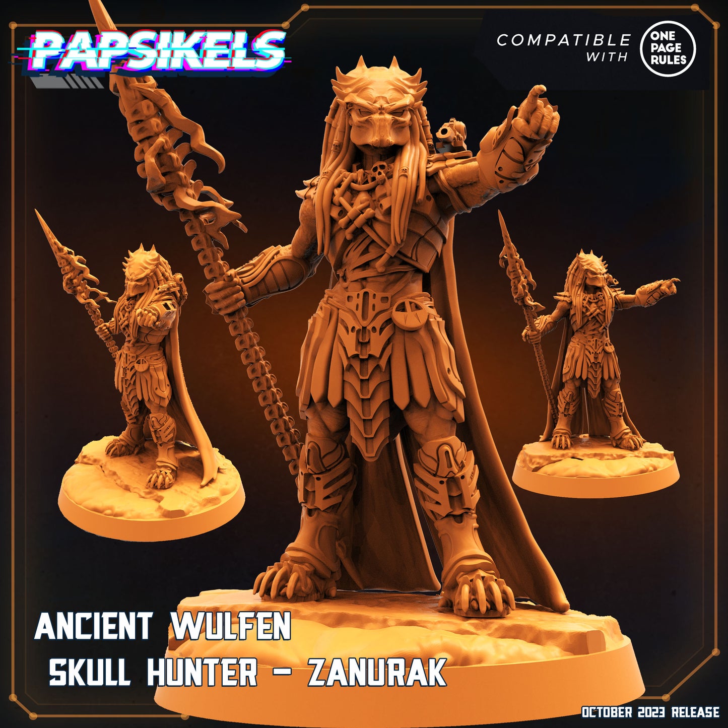 Ancient Skull Zanurak -  Resin Miniature - Tabletop  miniature - Fantasy Miniature - 32mm - D&D -  Sci-fi Miniature - Papsikel