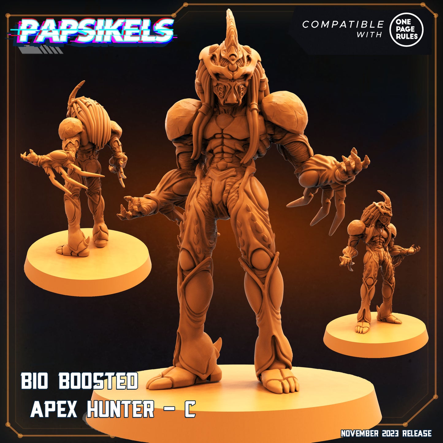 Bio Boosted Apex Hunters -  Resin Miniature - Tabletop  miniature - Fantasy Miniature - 32mm - D&D -  Sci-fi Miniature - Papsikel