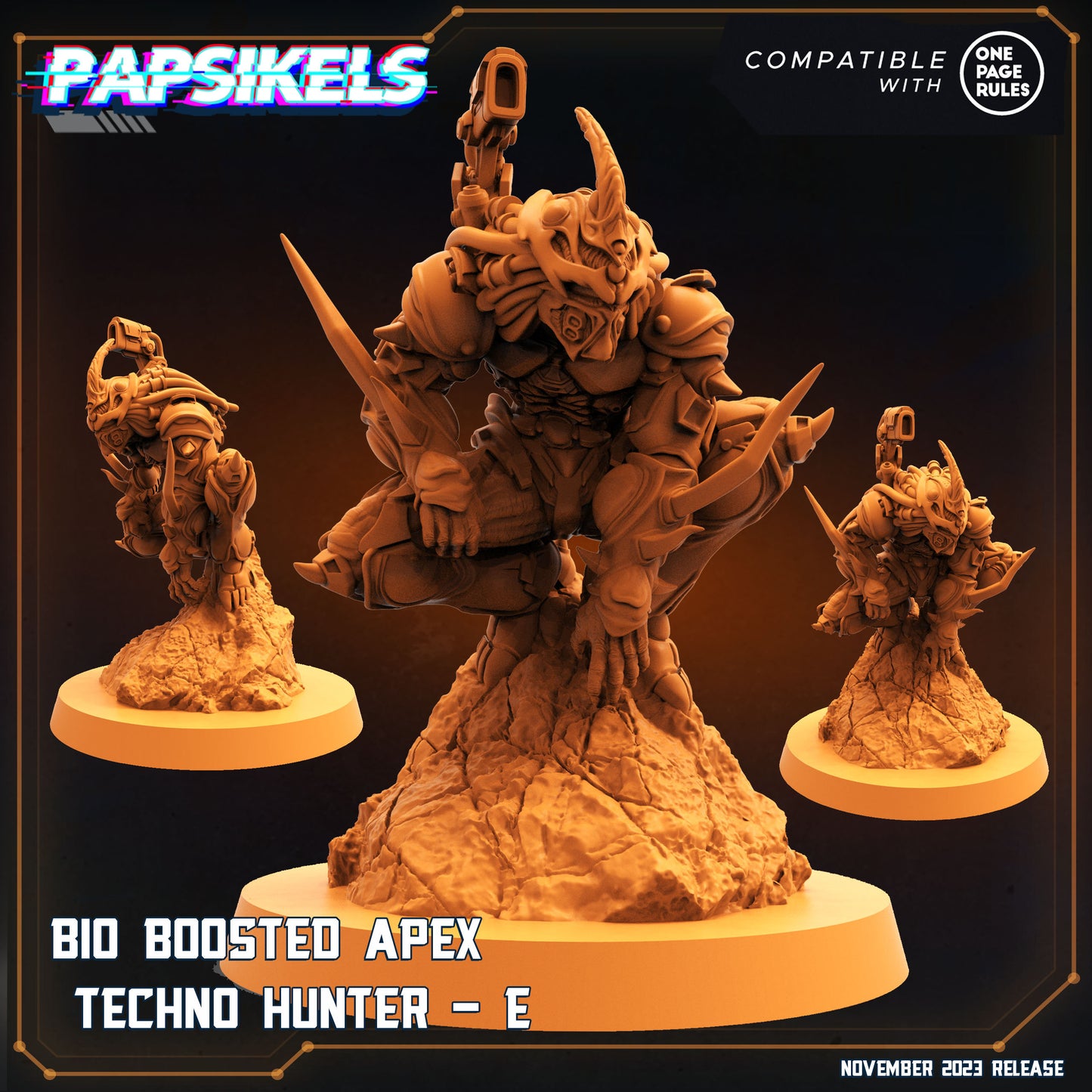 Bio Boosted Apex Techno Hunters -  Resin Miniature - Tabletop  miniature - Fantasy Miniature - 32mm - D&D -  Sci-fi Miniature - Papsikel