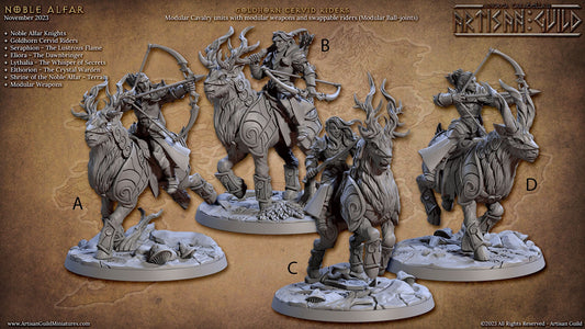 Cervid Riders set 1 - 3D Printed Miniature - Fantasy Miniature -Tabletop  Miniature - Tabletop Miniature - D&D - Artisan Guild DnD