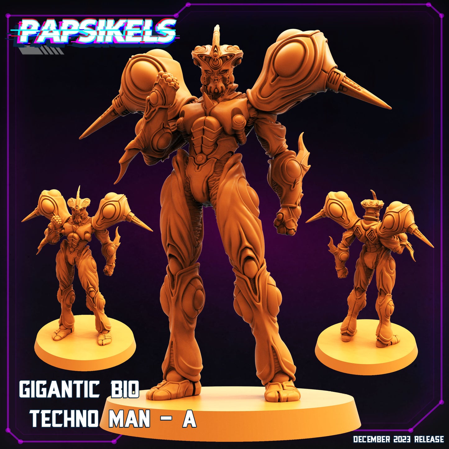 Gigantic bio techno man  -  Resin Miniature - Tabletop  miniature - Fantasy Miniature - 32mm - D&D -  Sci-fi Miniature - Papsikel