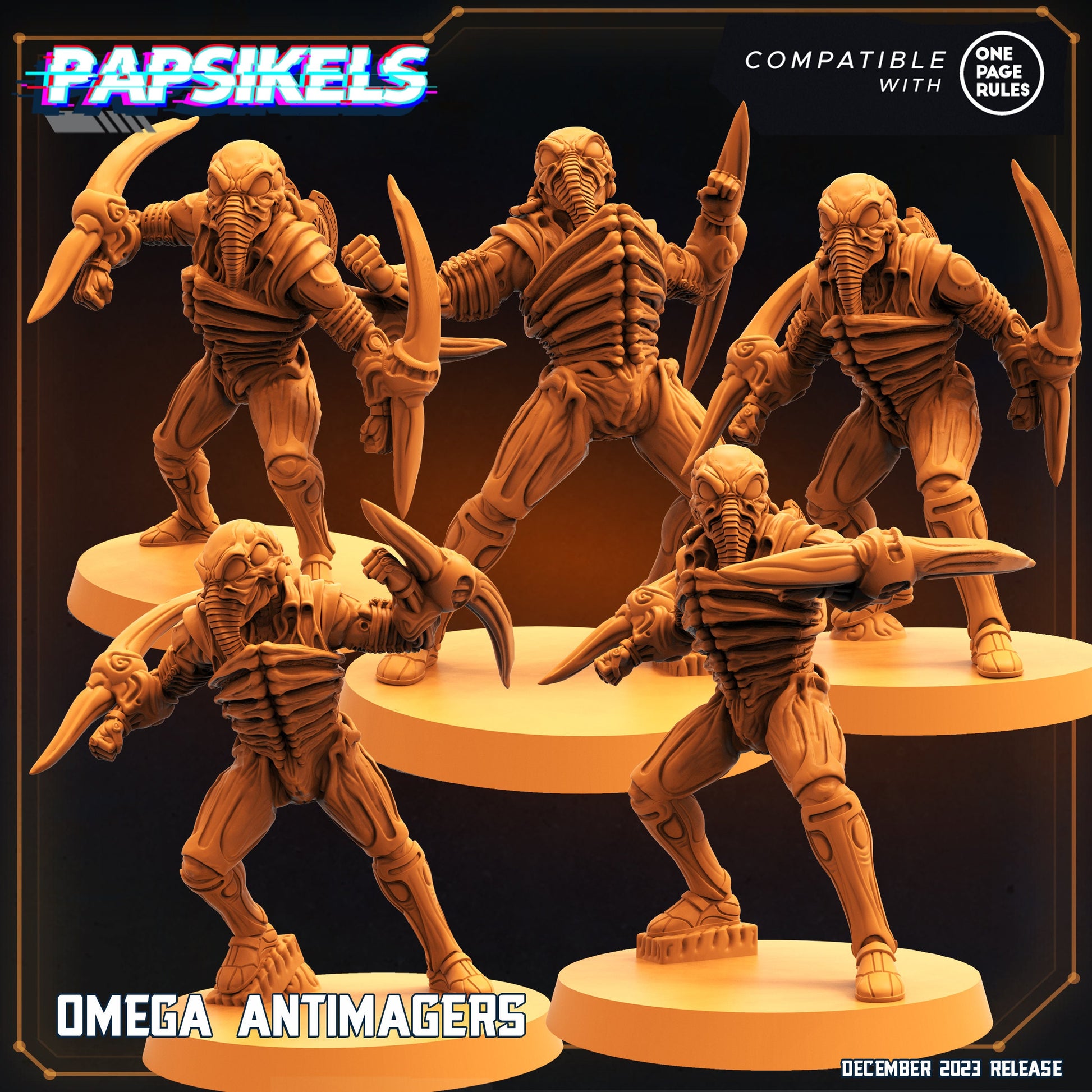 Omega Antimager - 5 variants - Resin Miniature - Tabletop miniature - Fantasy Miniature - 32mm - D&D - Sci-fi Miniature - Papsikel