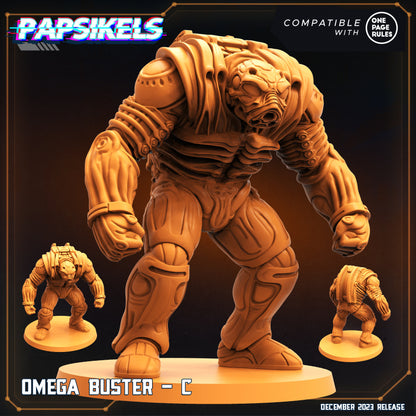 Omega Buster - 3 Variants -  Resin Miniature - Tabletop  miniature - Fantasy Miniature - 32mm - D&D -  Sci-fi Miniature - Papsikel