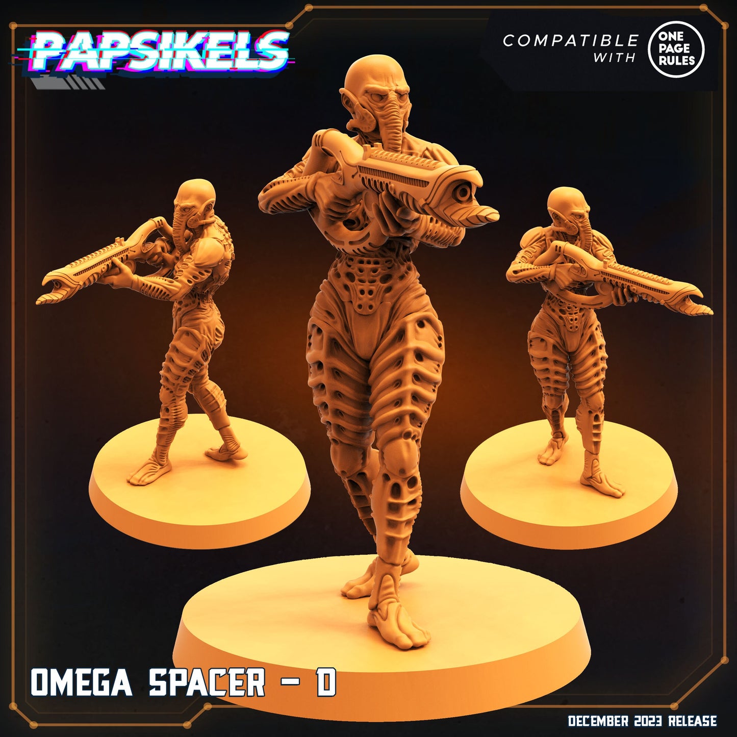 Omega Spacer - 3 Variants -  Resin Miniature - Tabletop  miniature - Fantasy Miniature - 32mm - D&D -  Sci-fi Miniature - Papsikel