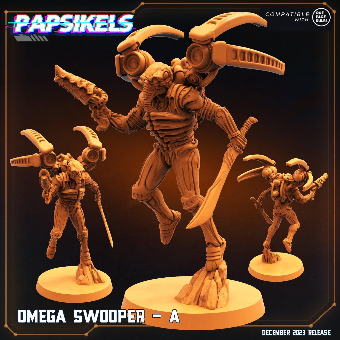 Omega Swooper - 3 Variants -  Resin Miniature - Tabletop  miniature - Fantasy Miniature - 32mm - D&D -  Sci-fi Miniature - Papsikel