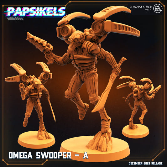 Omega Swooper - 3 Variants -  Resin Miniature - Tabletop  miniature - Fantasy Miniature - 32mm - D&D -  Sci-fi Miniature - Papsikel