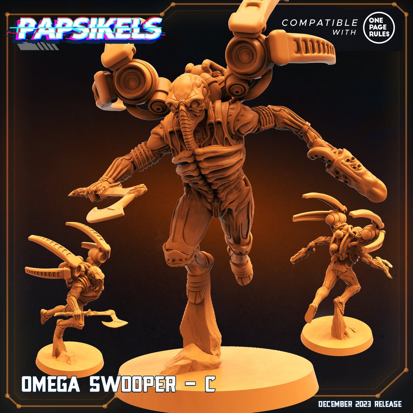 Omega Swooper - 3 Variants -  Resin Miniature - Tabletop  miniature - Fantasy Miniature - 32mm - D&D -  Sci-fi Miniature - Papsikel