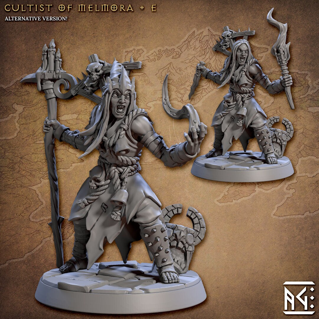 Cultist - 3D Printed Miniature - Fantasy Miniature -Tabletop  Miniature - Tabletop Miniature - D&D - Artisan Guild