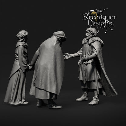 Don Muno and Aboabdil  -  Resin Miniature - Tabletop  miniature - Medieval Miniature