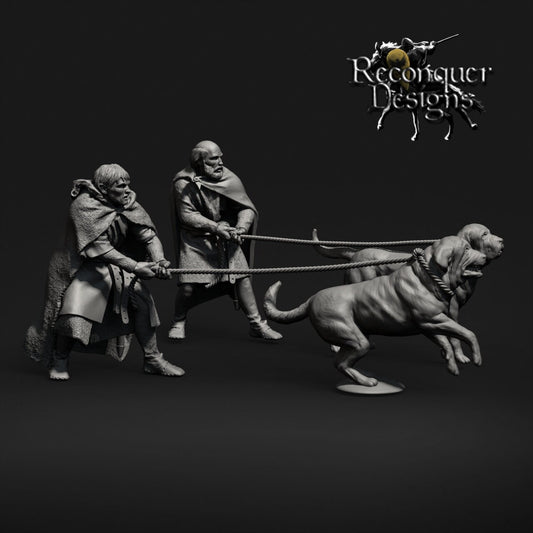 Dog Handlers - Resin Miniature - Tabletop miniature - Medieval Miniature