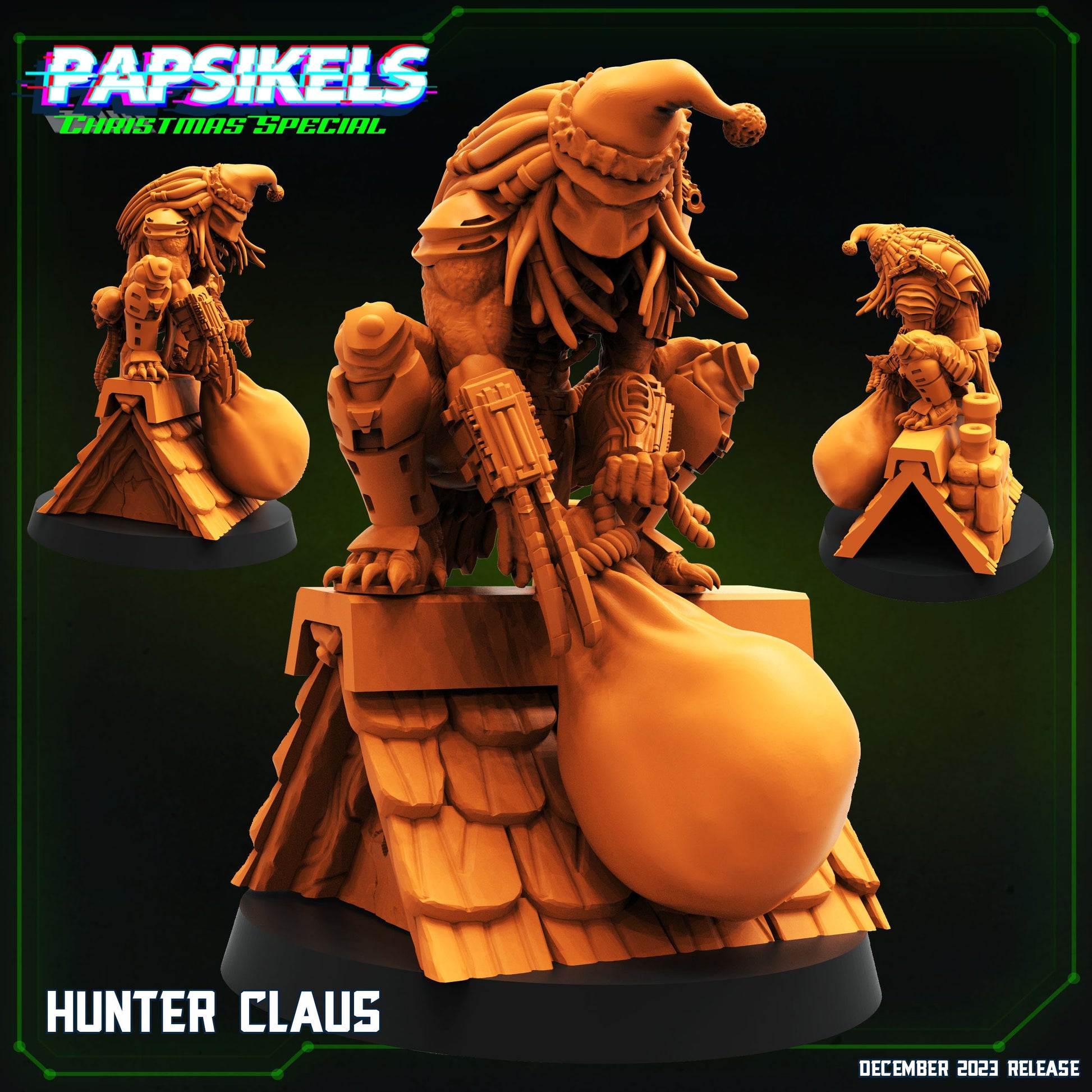 Hunter Claus - Resin Miniature - Tabletop miniature - Fantasy Miniature - 32mm - D&D - Sci-fi Miniature - Papsikel