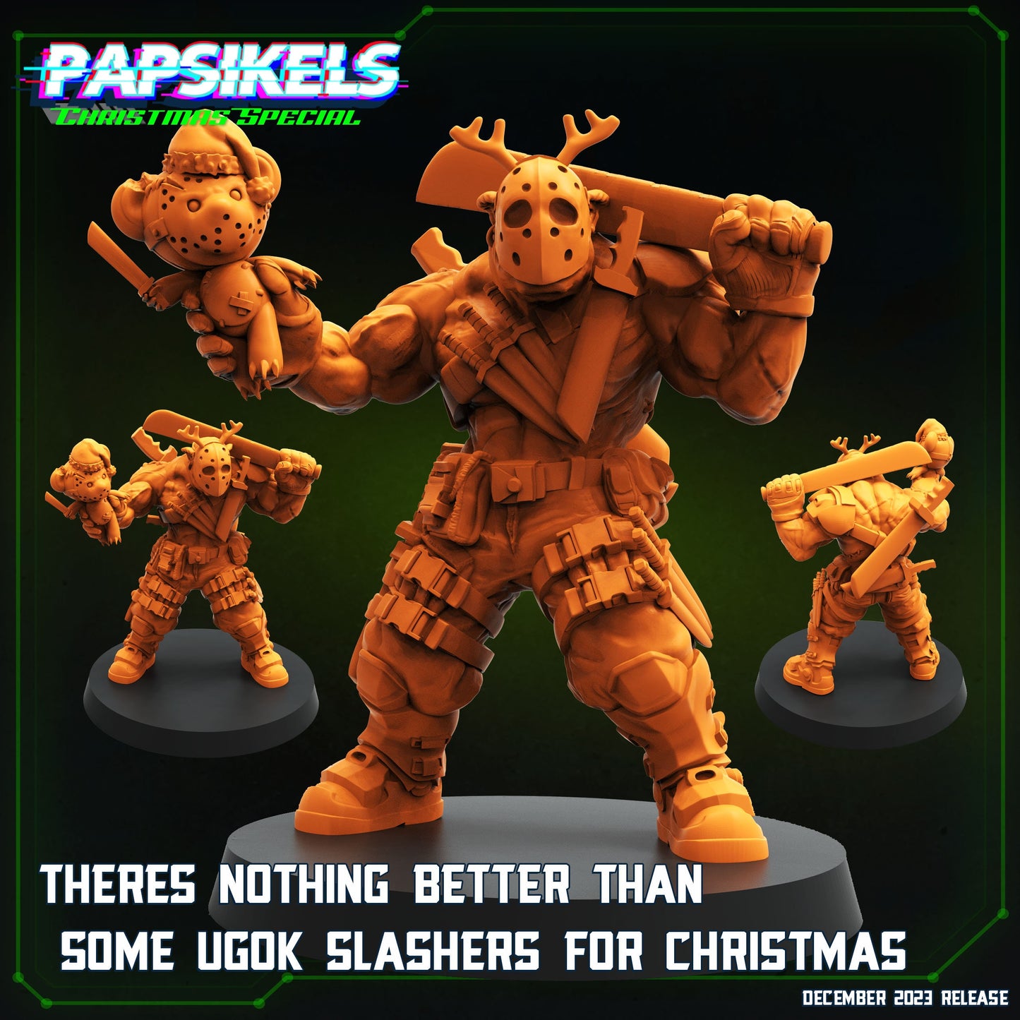 Ugok Slash for Christmas - Resin Miniature - Tabletop miniature - Fantasy Miniature - 32mm - D&D - Sci-fi Miniature - Papsikel