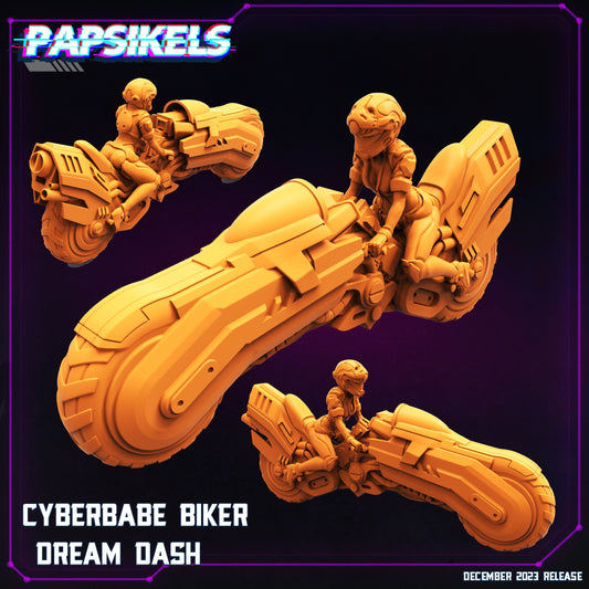 Cyberbabe Biker - Resin Miniature - Tabletop miniature - Fantasy Miniature - 32mm - D&D - Sci-fi Miniature - Papsikel