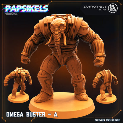 Omega Buster - 3 Variants -  Resin Miniature - Tabletop  miniature - Fantasy Miniature - 32mm - D&D -  Sci-fi Miniature - Papsikel