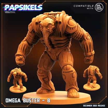 Omega Buster - 3 Variants -  Resin Miniature - Tabletop  miniature - Fantasy Miniature - 32mm - D&D -  Sci-fi Miniature - Papsikel