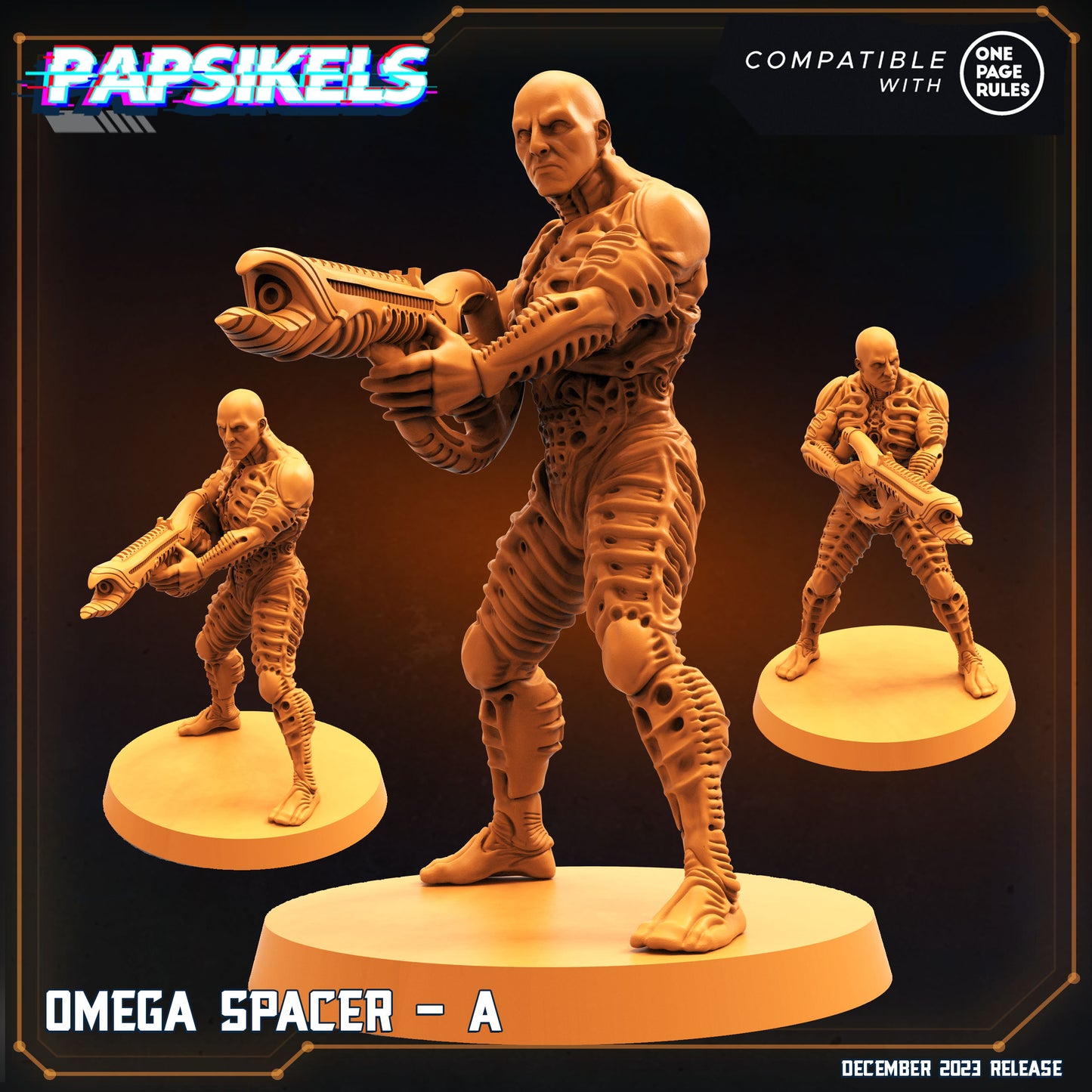 Omega Spacer - 3 Variants -  Resin Miniature - Tabletop  miniature - Fantasy Miniature - 32mm - D&D -  Sci-fi Miniature - Papsikel