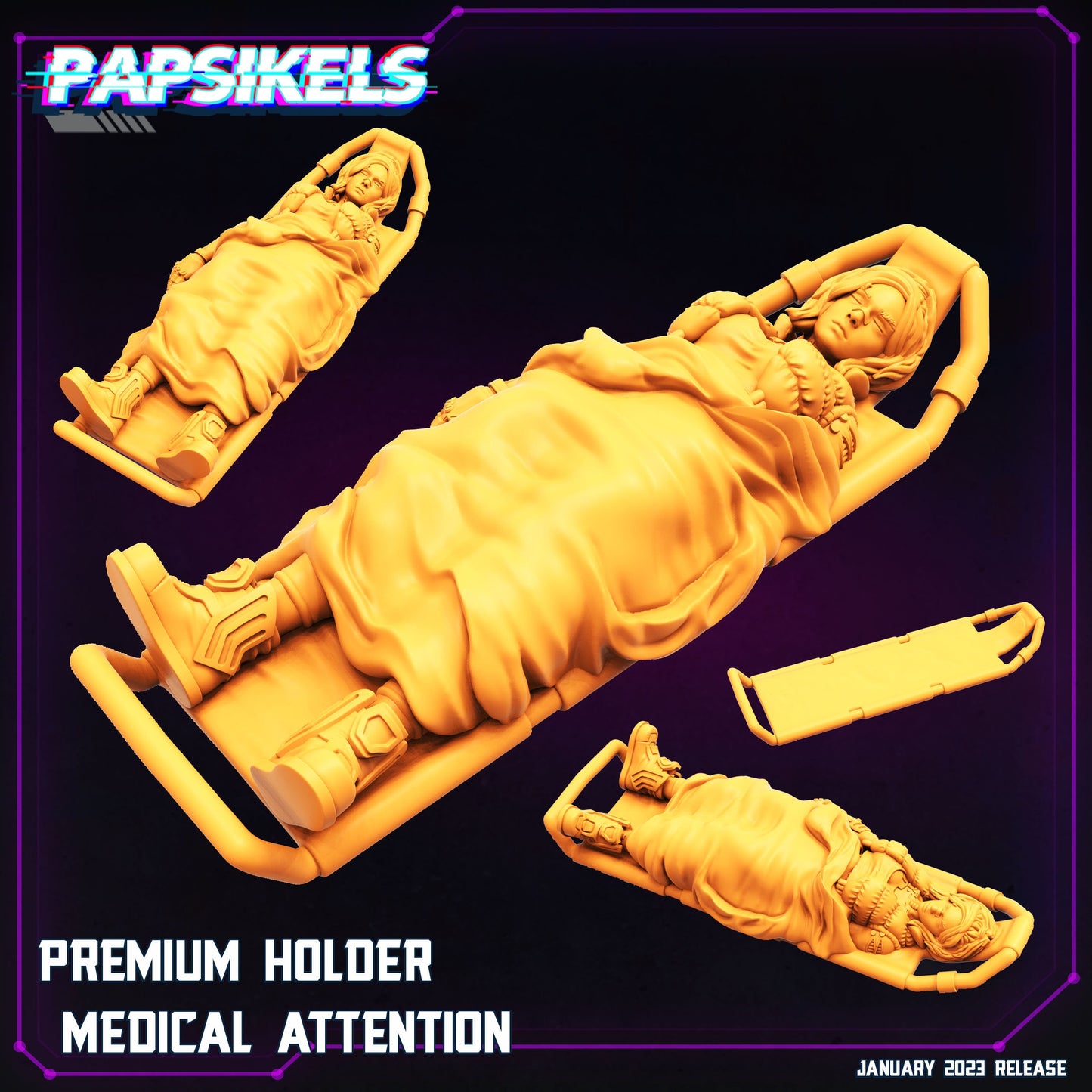 Premium Holder Medical Attention - Resin Miniature - Tabletop miniature - Fantasy Miniature - 32mm - D&D - Sci-fi Miniature- Papsikel